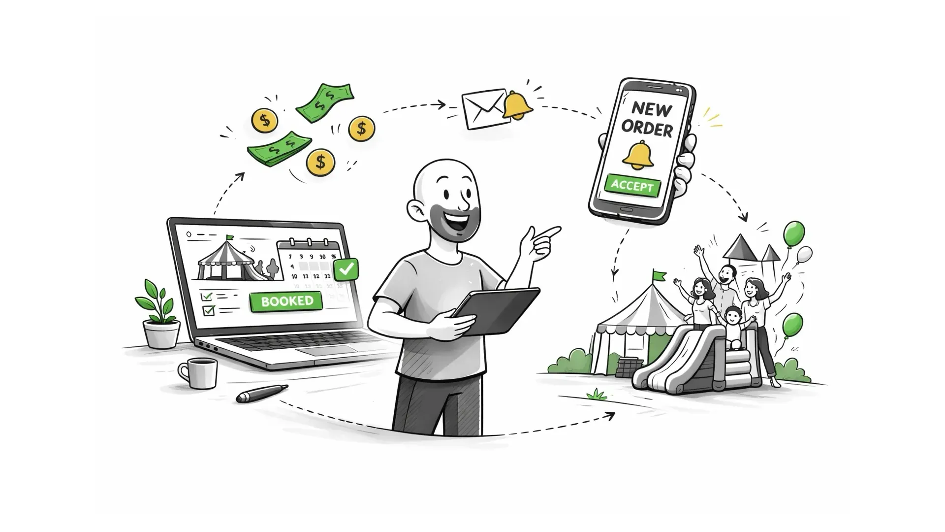Party Rental Studio explainer video preview